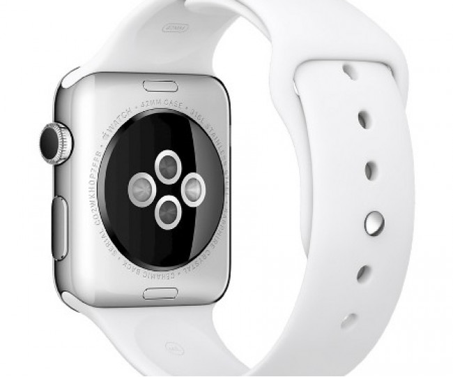 Carcasă din oțel inoxidabil de 42 mm Apple Watch seria 2 cu bandă sport albă (MNPR2) 5/5 folosit + buclă milaneză nouă ca CADOU