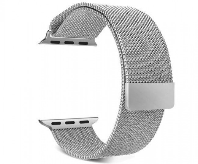 Carcasă din oțel inoxidabil de 42 mm Apple Watch seria 2 cu bandă sport albă (MNPR2) 5/5 folosit + buclă milaneză nouă ca CADOU