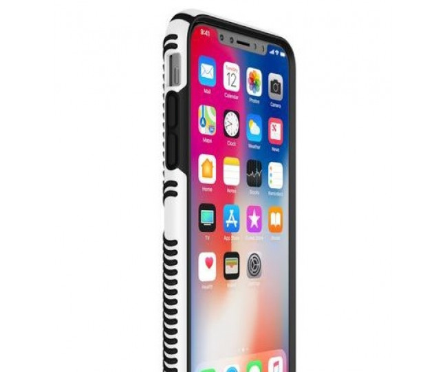 Чехол Speck Presidio Grip для iPhone X White/Black (SP-103131-1909)