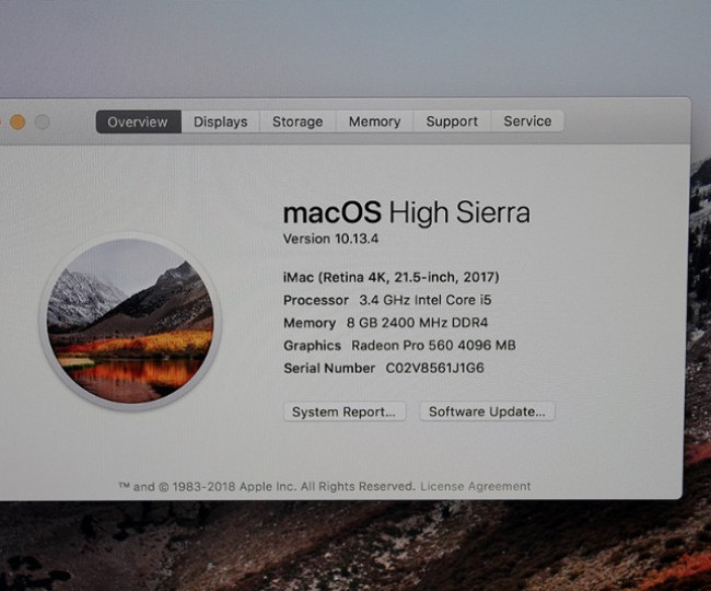 Apple iMac 21,5" cu ecran Retina 4K 2017 (MNE02) folosit 4,5/5