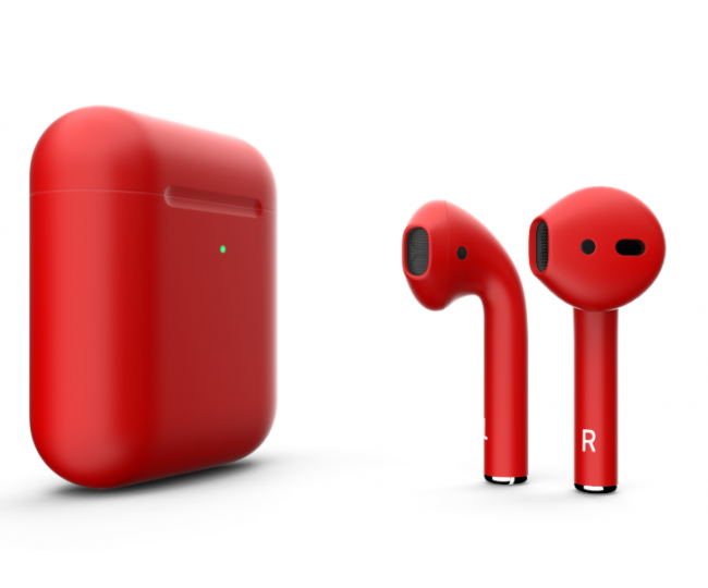 Наушники Apple AirPods 2 MRXJ2 с беспроводной зарядкой Red Matte (Красные матовые)