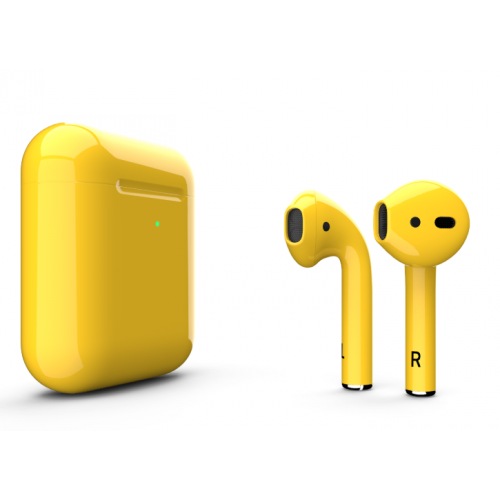 Căști Apple AirPods 2 MRXJ2 cu încărcare fără fir galben lucios