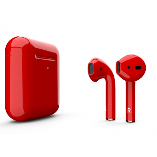 Наушники Apple AirPods 2 MRXJ2 с беспроводной зарядкой Red Gloss (Красные глянцевые)
