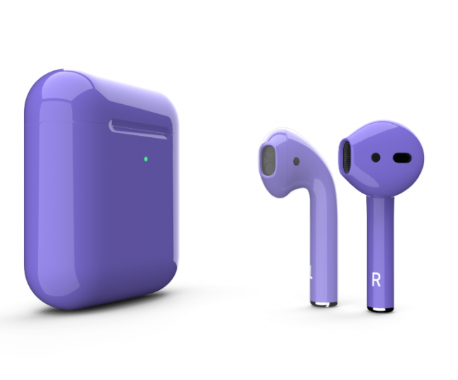 Căști Apple AirPods 2 MRXJ2 cu încărcare fără fir ultraviolet lucios (purpuriu lucios)