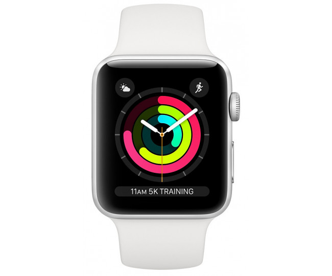 Apple Watch Series 3 42mm GPS Silver Aluminum Case with White Sport Band (MTF22) б/у 