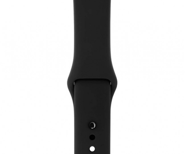 Carcasă Apple Watch Series 3 de 38 mm, gri spațial, din aluminiu, cu bandă sport neagră (MQKV2)