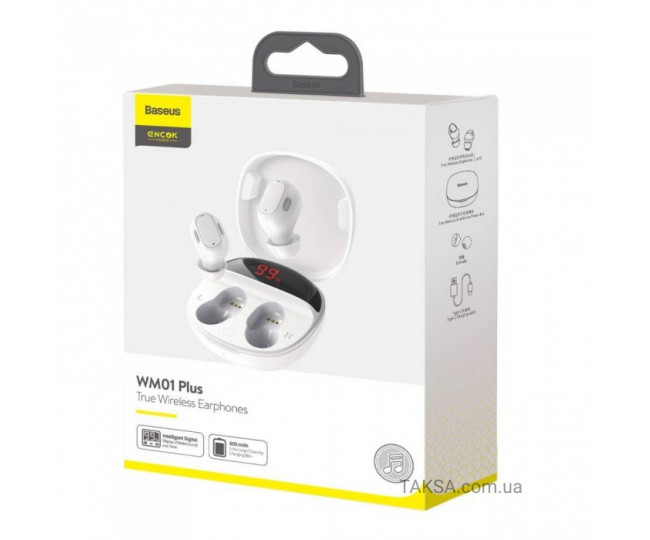Навушники Baseus WM01 Plus TWS White (NGWM01P-02)