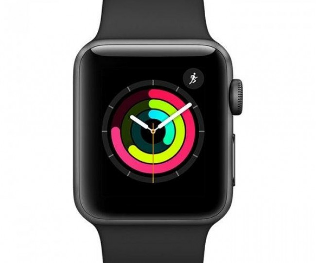 Apple Watch Series 3 GPS 42 mm Carcasă din aluminiu gri spațial cu bandă sport neagră MTF32 bu