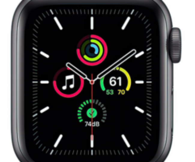 Carcasă Apple Watch SE GPS + Cellular de 44 mm din aluminiu gri spațial cu sport L. de cărbune (MYEU2/MYF12)