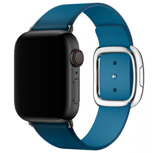 Apple Watch Series 2 de 42 mm din oțel inoxidabil negru spațial cu curea albastră cu cataramă folosită
