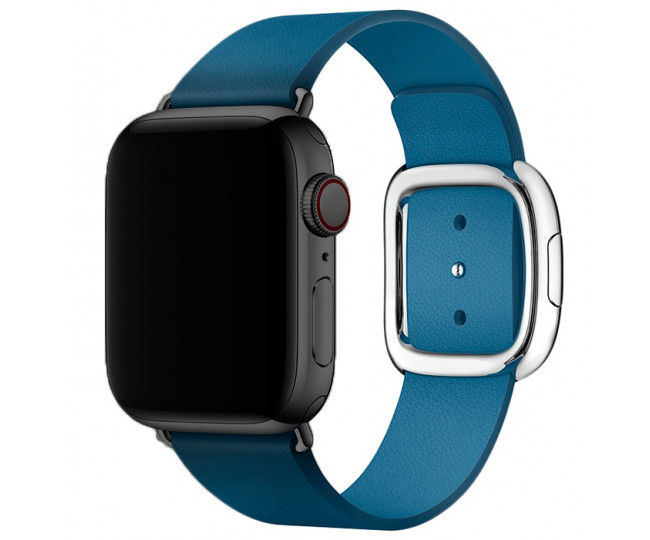 Apple Watch Series 2 de 42 mm din oțel inoxidabil negru spațial cu curea albastră cu cataramă folosită