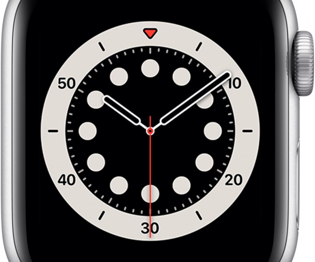 Carcasă din aluminiu argintiu GPS Apple Watch 6 de 40 mm cu. Bandă sport albă (MG283) folosită