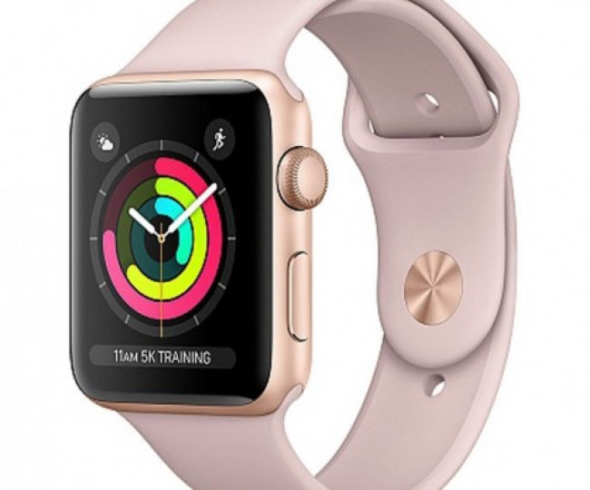 Apple Watch Series 3 GPS 38mm Gold Aluminum w. Pink Sand Sport B. - Gold (MQKW2) б/у
