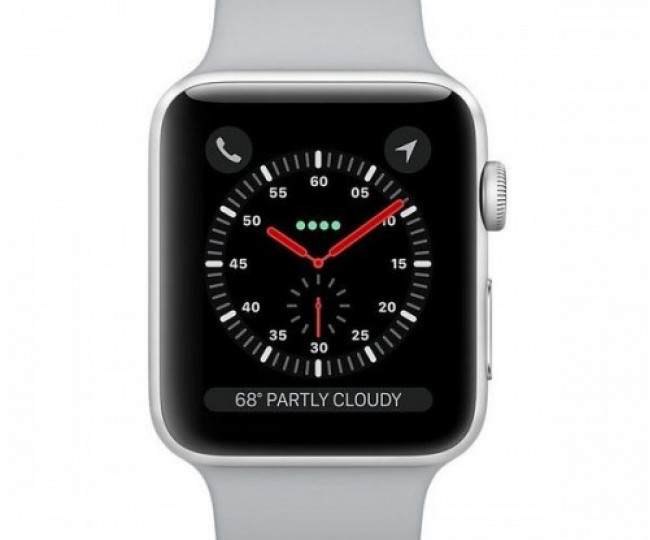Carcasă din aluminiu argintiu Apple Watch Series 3 de 42 mm cu bandă sport ceață (MQL02)