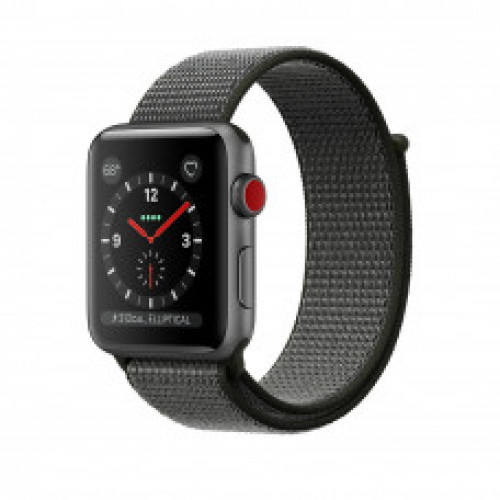 Carcasă din aluminiu gri Apple Watch Series 3 de 42 mm cu buclă sport de culoare măsliniu închis (MQK62)