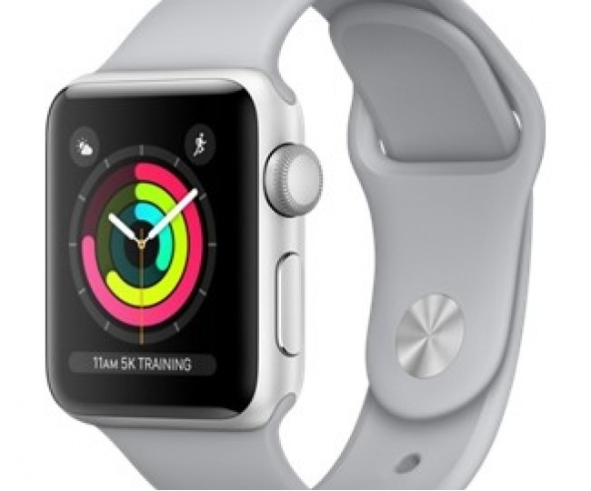 Carcasă din aluminiu argintiu Apple Watch Series 3 de 38 mm cu bandă sport ceață (MQKU2)