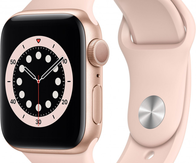Apple Watch 6 40mm GPS Gold Aluminum Case with Pink Sand Sport Band (MG123LL) б/у