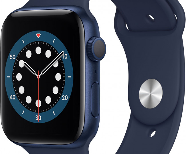 Carcasă din aluminiu albastru pentru Apple Watch Series 6 GPS 44 mm cu. Deep Navy Sport B. (M00J3) folosit