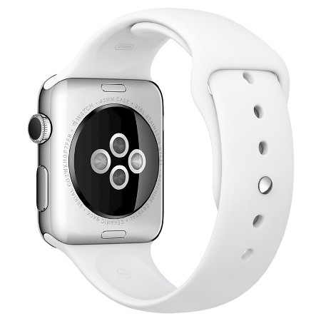 Carcasă din oțel inoxidabil de 42 mm Apple Watch seria 2 cu bandă sport albă (MNPR2) 5/5 folosit + buclă milaneză nouă ca CADOU