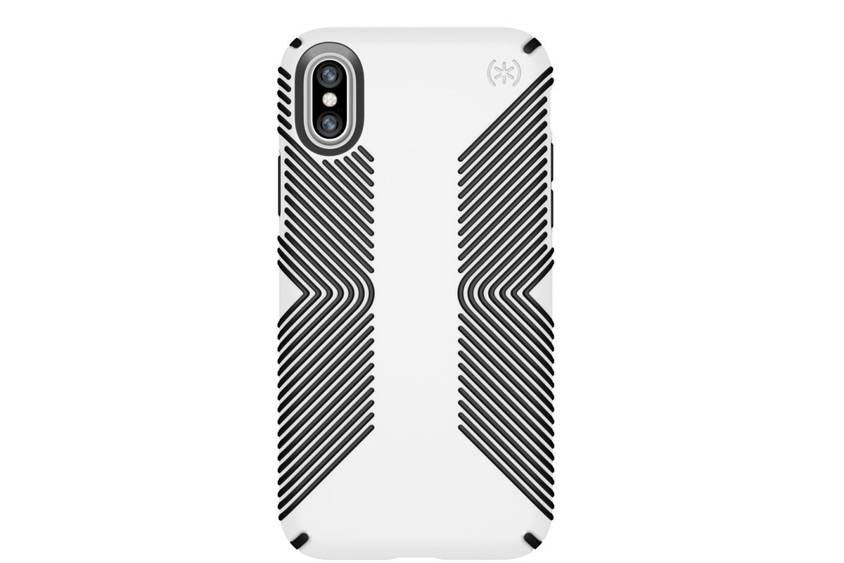 Чехол Speck Presidio Grip для iPhone X White/Black (SP-103131-1909)