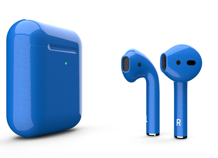 Наушники Apple AirPods 2 MRXJ2 с беспроводной зарядкой Blue Gloss (Синие глянцевые)
