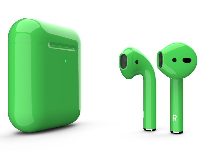 Наушники Apple AirPods 2 MRXJ2 с беспроводной зарядкой Lime Green Gloss (Зеленые глянцевые)