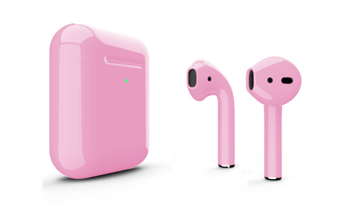 Наушники Apple AirPods 2 MRXJ2 с беспроводной зарядкой Pink Sand Gloss (Песочно-розовые глянцевые)