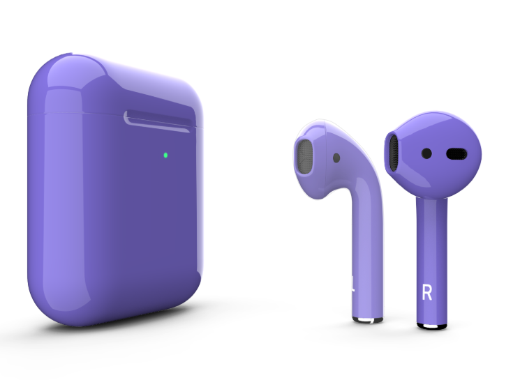 Căști Apple AirPods 2 MRXJ2 cu încărcare fără fir ultraviolet lucios (purpuriu lucios)