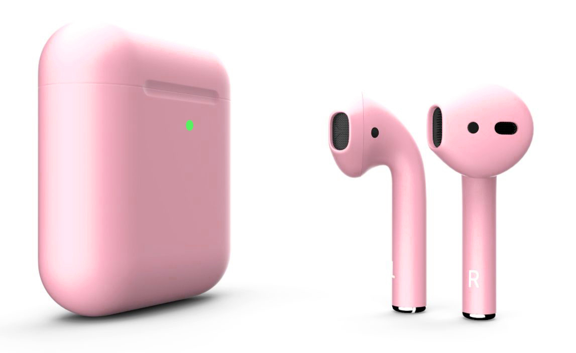 Наушники Apple AirPods 2 MRXJ2 с беспроводной зарядкой Light Pink Matte (Розовые матовые)