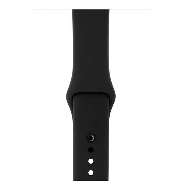 Carcasă Apple Watch Series 3 de 38 mm, gri spațial, din aluminiu, cu bandă sport neagră (MQKV2)