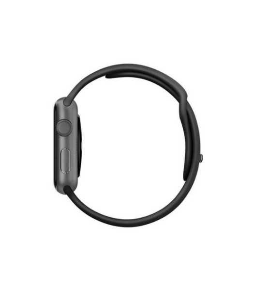 Carcasă Apple Watch Series 3 de 38 mm, gri spațial, din aluminiu, cu bandă sport neagră (MQKV2)