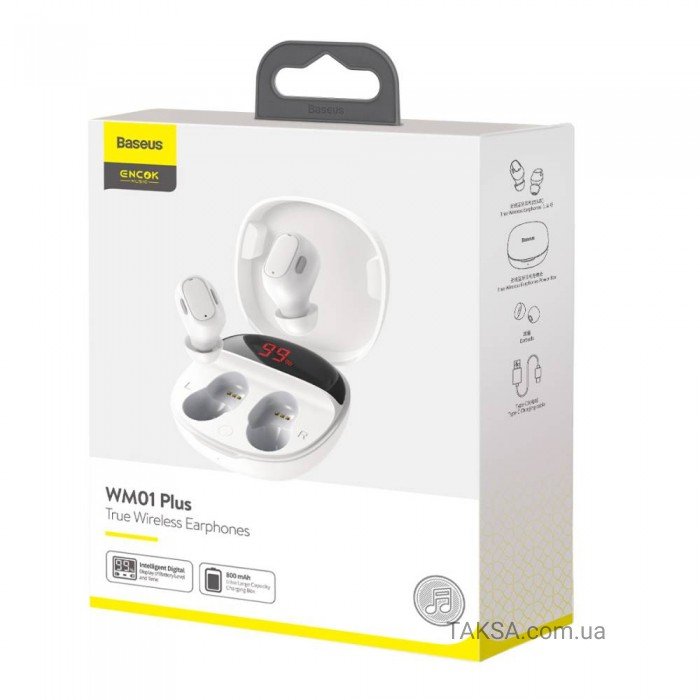 Навушники Baseus WM01 Plus TWS White (NGWM01P-02)
