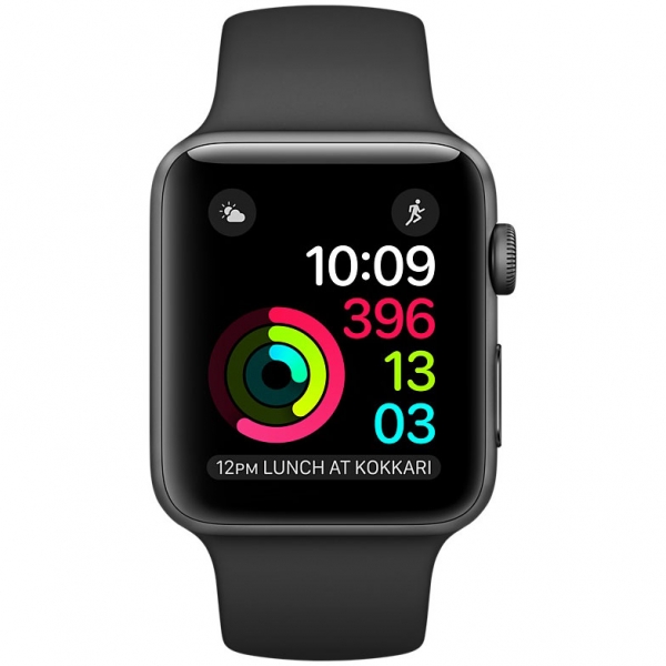 Apple Watch Series 3 38 mm GPS gri spațial Gri aluminiu Sport Band (MR352).