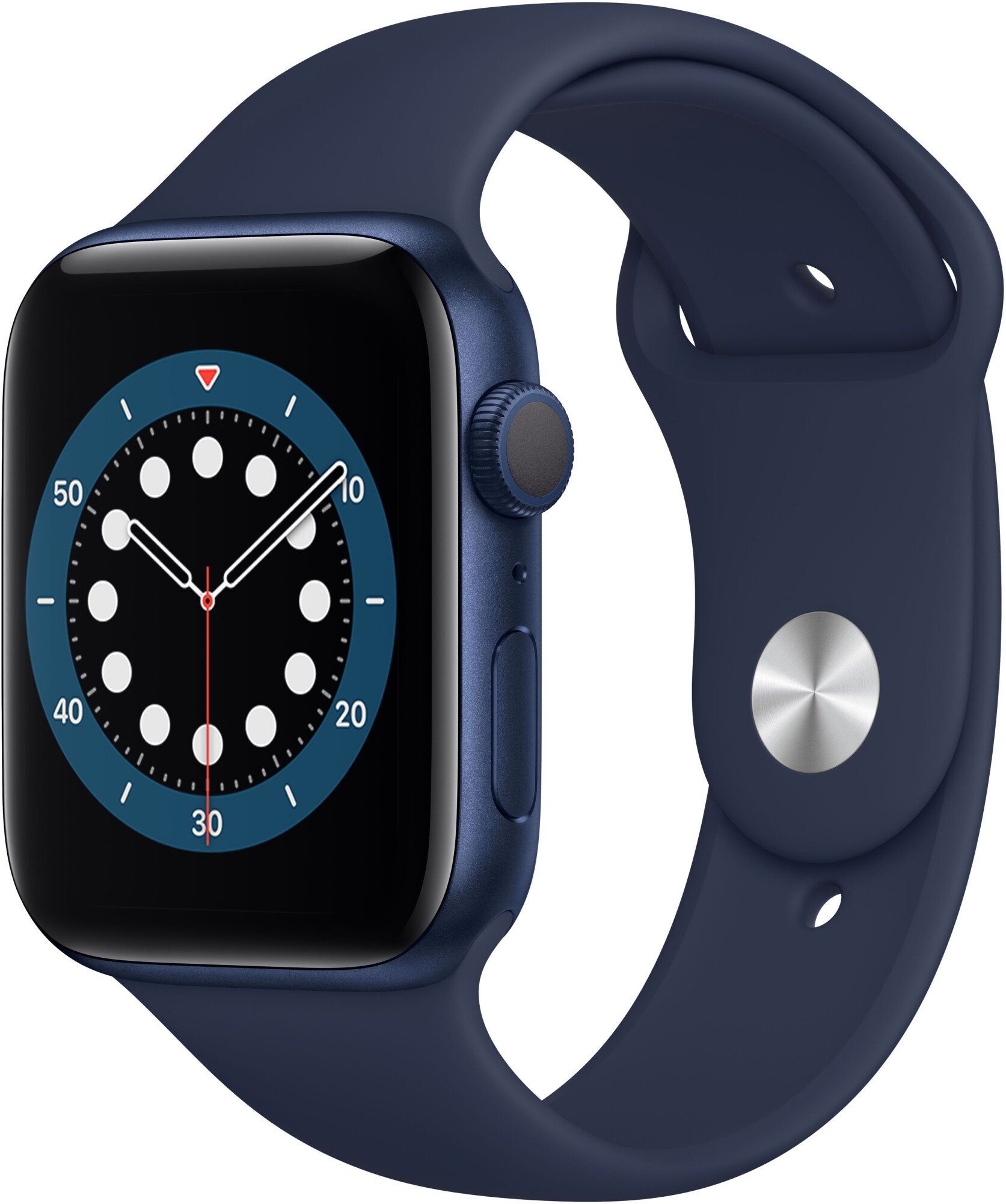 Carcasă din aluminiu albastru pentru Apple Watch Series 6 GPS 44 mm cu. Deep Navy Sport B. (M00J3) folosit